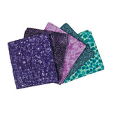 Craft Cotton Co. 100% Cotton Teal/Purple Bundle Fabric Fat Quarters 45x55cm Wide Digital Bundle for Crafting, Sewing, Quilting, Home Decor-(3685)